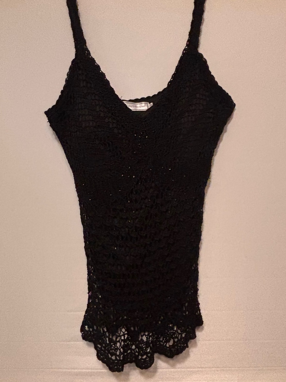 Vintage Black “Today’s Designer” Crochet Tank Top- Size XL